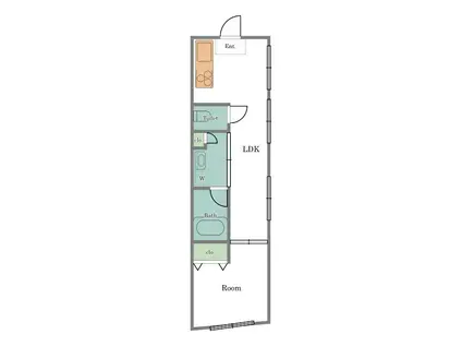 第二川名ビル(1LDK/2階)の間取り写真