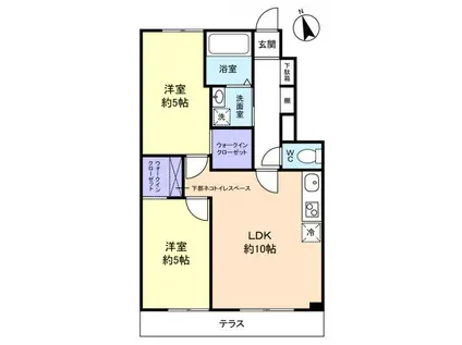 アバンティ八千代緑が丘壱番館(2LDK/1階)の間取り写真