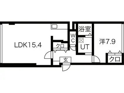 ABCビル(1LDK/4階)の間取り写真