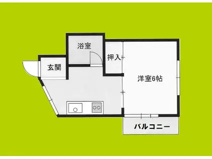 緒方マンション(1DK/3階)の間取り写真
