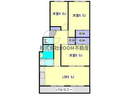 NJ北原(3LDK/4階)の間取り写真