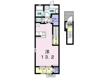 アヴェニューIV(1K/2階)の間取り写真