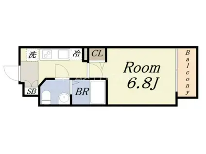 エグゼ大阪CITY ZWEI(1K/2階)の間取り写真