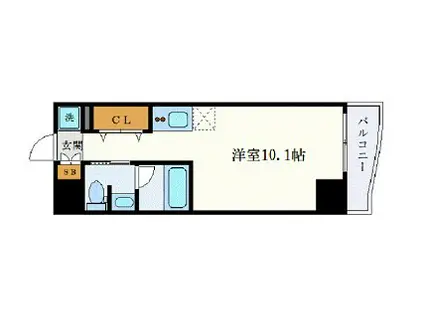 スパシエグランス荻窪(1K/3階)の間取り写真