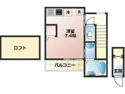 リッチライフ箕岡通(ワンルーム/2階)の間取り写真