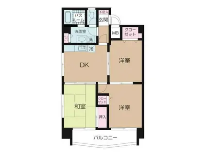 関内ロイヤルガーデン(3DK/5階)の間取り写真