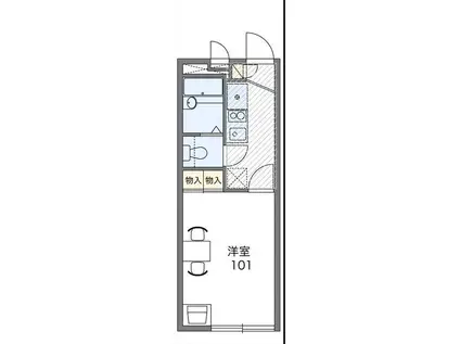 レオパレス雅(1K/1階)の間取り写真