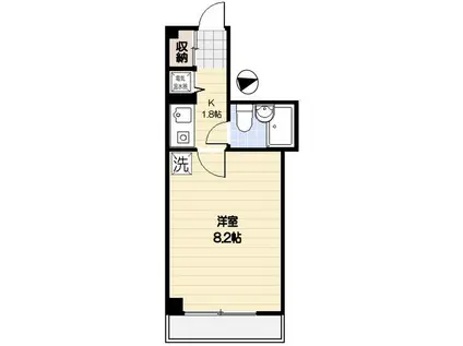 ライオンズマンション三鷹第2(1K/4階)の間取り写真