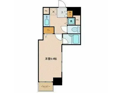 プレールドゥーク銀座イースト(1K/4階)の間取り写真