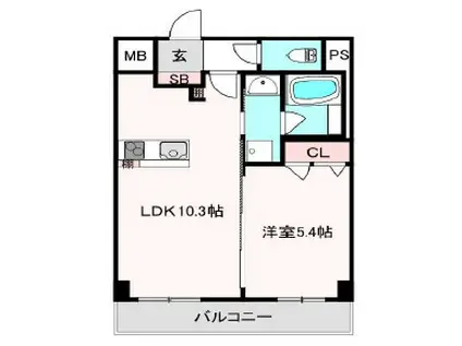 MS ARTE上小阪(1LDK/5階)の間取り写真