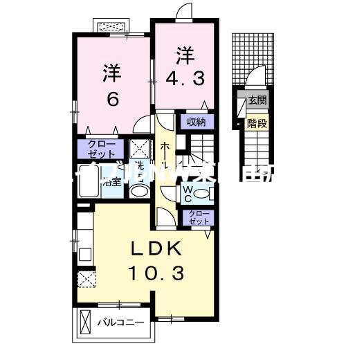 ベアトリーチェ(2LDK/2階)の間取り写真