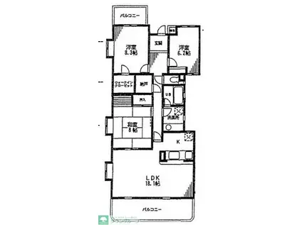 セレーノ鎌倉長谷(3LDK/1階)の間取り写真