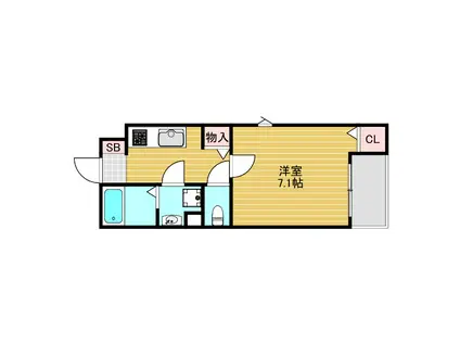 シンシア淡路(1K/2階)の間取り写真