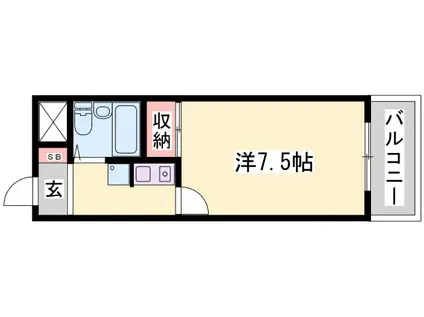 ロイヤルヒルズ北平野(1K/3階)の間取り写真