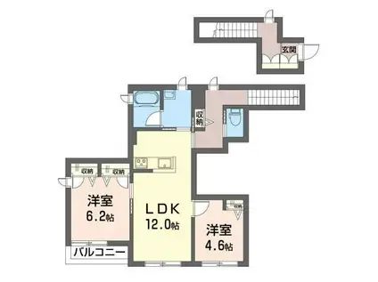 サンモールA(2LDK/2階)の間取り写真