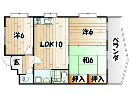 アクセス赤坂(3LDK/4階)の間取り写真