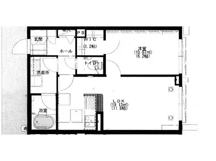 江古田四丁目(1LDK/2階)の間取り写真