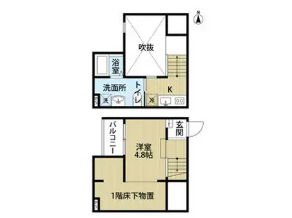 ANGE(ワンルーム/1階)の間取り写真