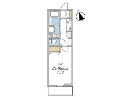 ウィンドテラス津田沼II(1K/3階)の間取り写真