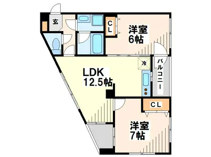 グレイス井の頭(2LDK/2階)の間取り写真