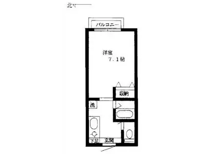 花ハウス2(ワンルーム/2階)の間取り写真
