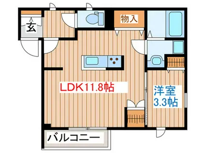 長町一丁目共同(1LDK/3階)の間取り写真