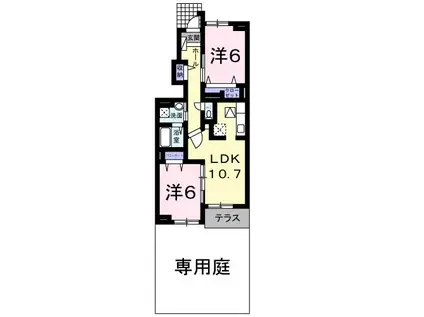 エテルノ ピアッツァ A(2LDK/1階)の間取り写真