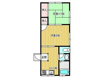 〇アーバンライフ94(2DK/1階)の間取り写真