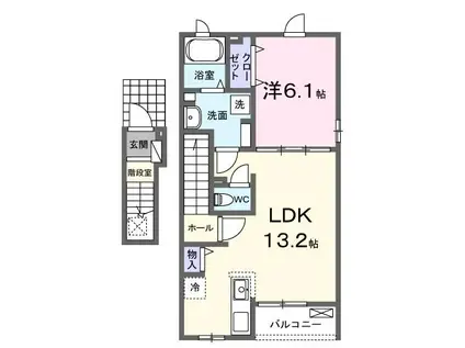 ニューライズ セキネ II(1LDK/2階)の間取り写真