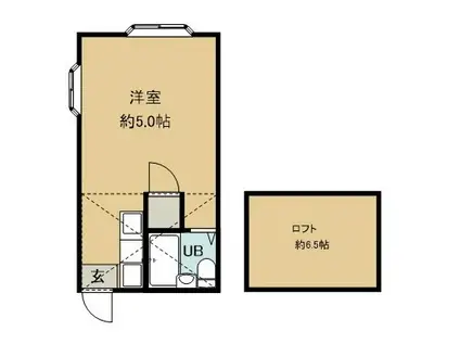 バリーズ(ワンルーム/2階)の間取り写真