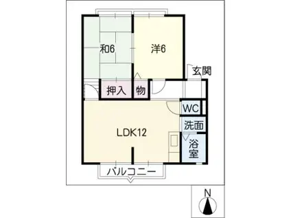 サンビレッジクレインA(2LDK/1階)の間取り写真