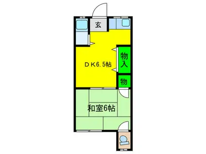 フジワ荘(1DK/2階)の間取り写真