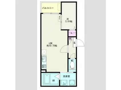 JACK KOMEIIII(1LDK/2階)の間取り写真