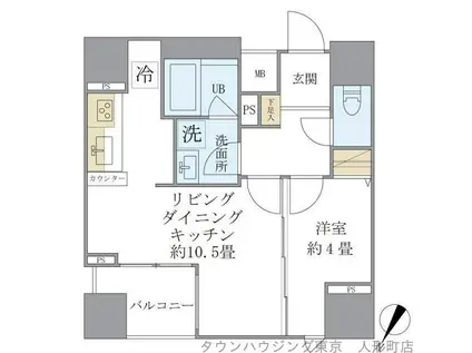 フェリシア日本橋人形町(1LDK/5階)の間取り写真