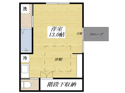 オカベAP(ワンルーム/1階)の間取り写真