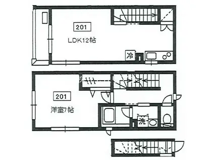 パティオ本駒込(1LDK/2階)の間取り写真