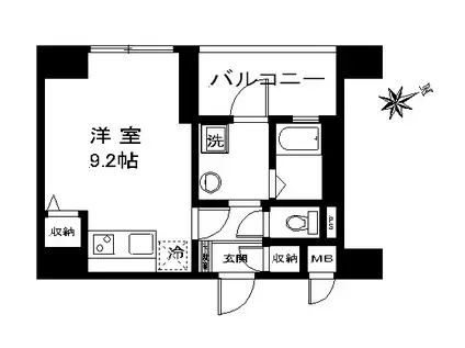 マストライフ目黒南(ワンルーム/4階)の間取り写真