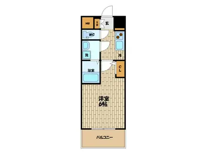 エスリード新福島(1K/11階)の間取り写真