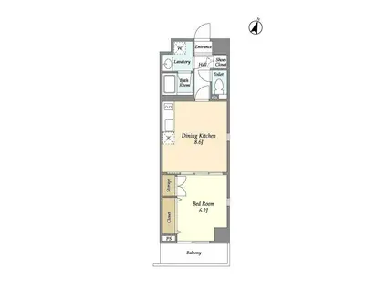 アパルトマン山手公園(1LDK/6階)の間取り写真