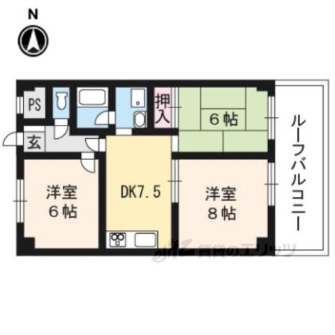 宇治プラザ(3DK/3階)の間取り写真