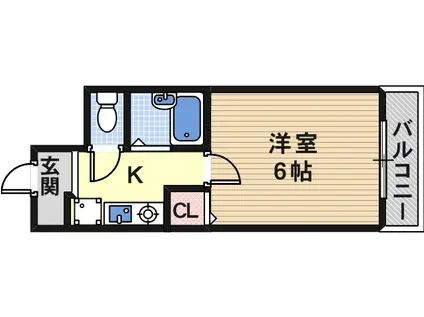 エスポワール東進(1K/4階)の間取り写真