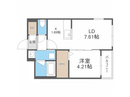 GRAND SUCCESS LUSSO(1LDK/2階)の間取り写真