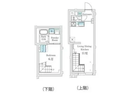 フィーカ代々木上原(1LDK/B1階)の間取り写真