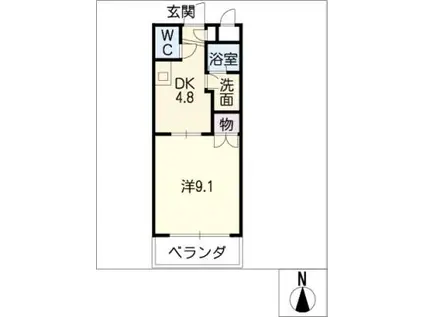 AMOR311(1DK/4階)の間取り写真