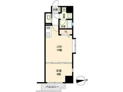 H-F名駅北レジデンスイースト(1LDK/15階)の間取り写真