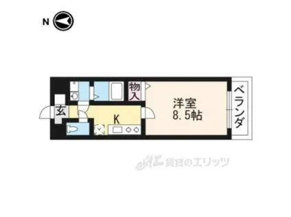 ペラパラス3(1K/3階)の間取り写真