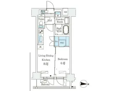 STANDZ亀戸(1LDK/9階)の間取り写真