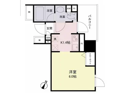 VIALATTEA笹塚(1K/3階)の間取り写真