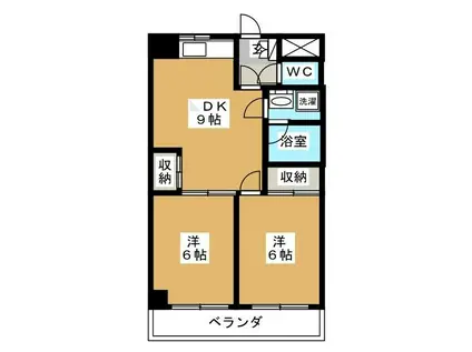 YKビル(2DK/4階)の間取り写真