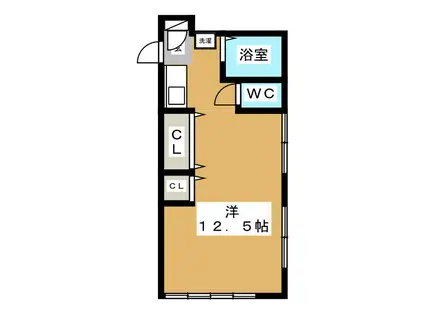 竹仙荘(1K/2階)の間取り写真